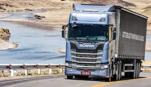 Scania truck on the road