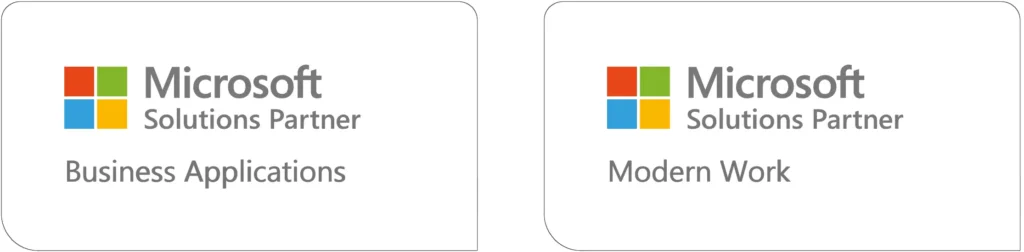 Microsoft Solutions Partner for Business Applications and Modern Work logos